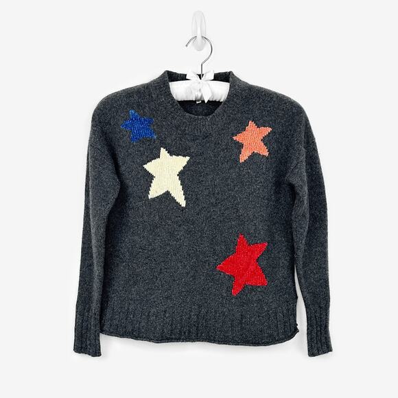Madewell Starry Night Pullover Sweater Medium Gray Merino Wool Cozy Softcore - Picture 1 of 13